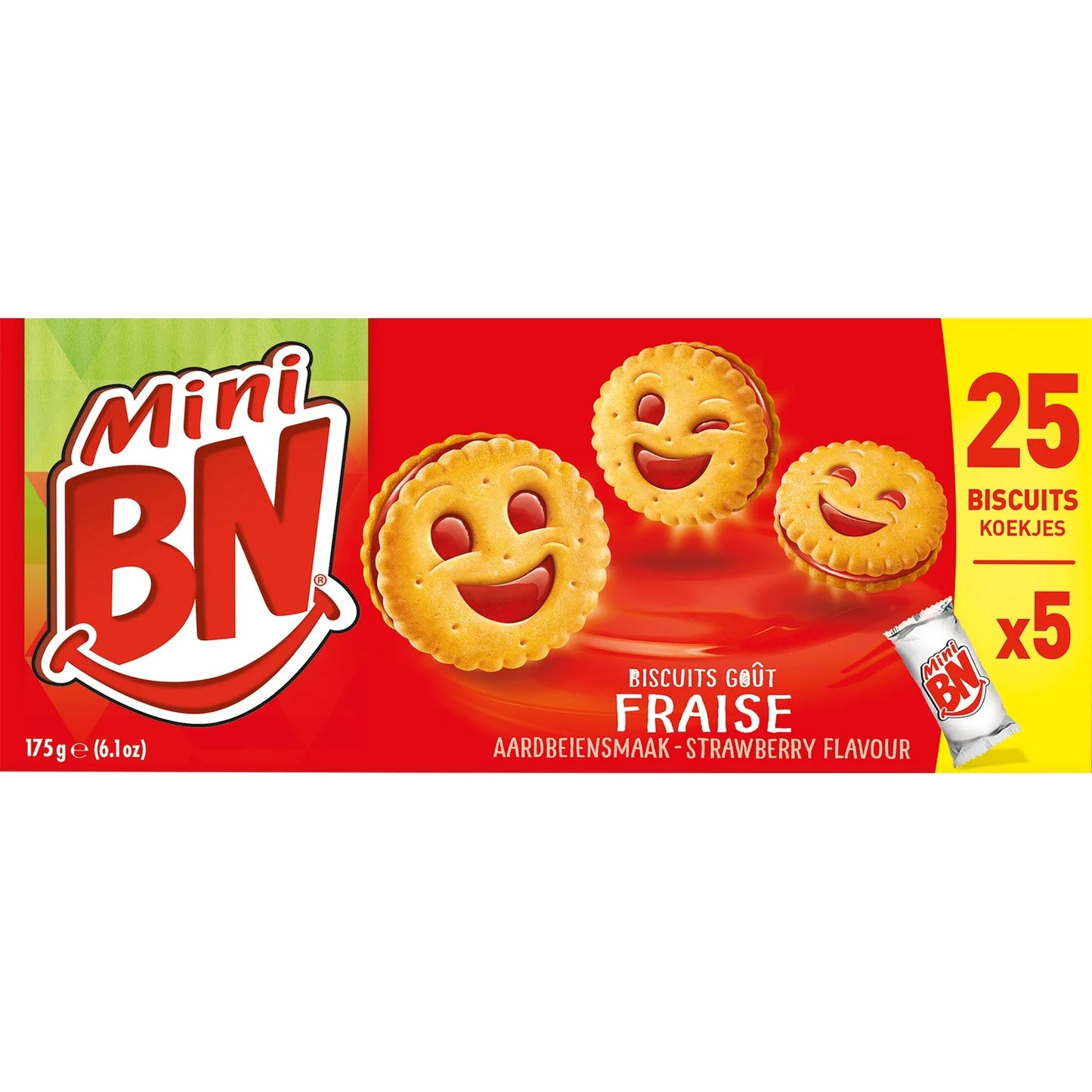 BN Mini Biscuits Filled with Strawberry Pulp, Freshness Packs 175g
