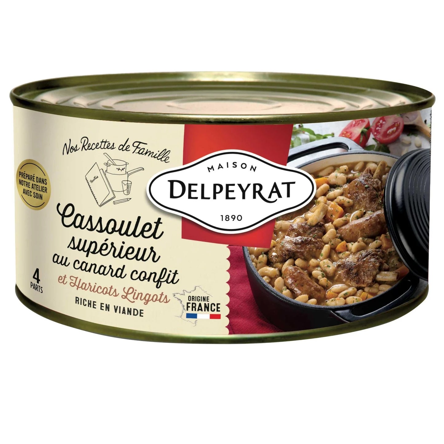 DELPEYRAT Cassoulet Supérieur au Canard Confit et Haricots Lingots 1,5kg
