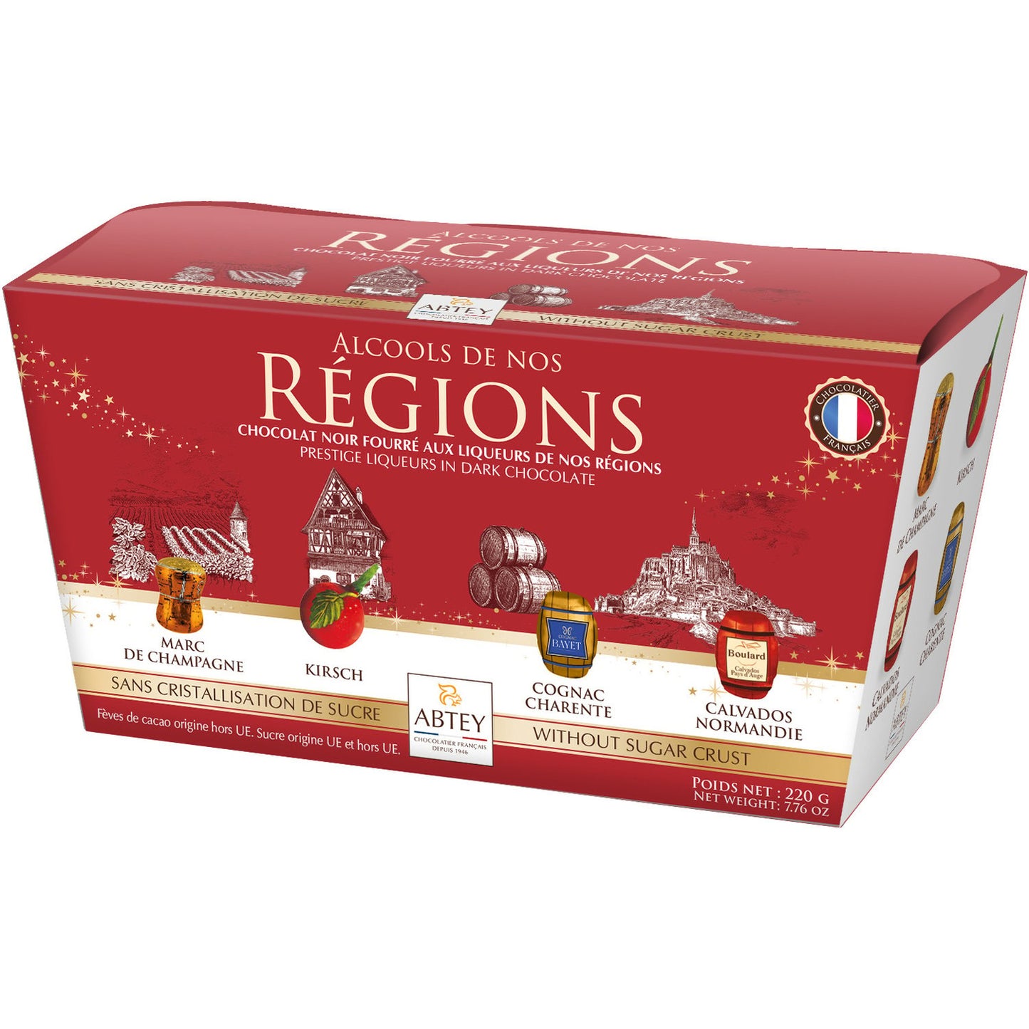 ABTEY CHOCOLATIER - Royal des lys ballotin alcools de france choc 220g