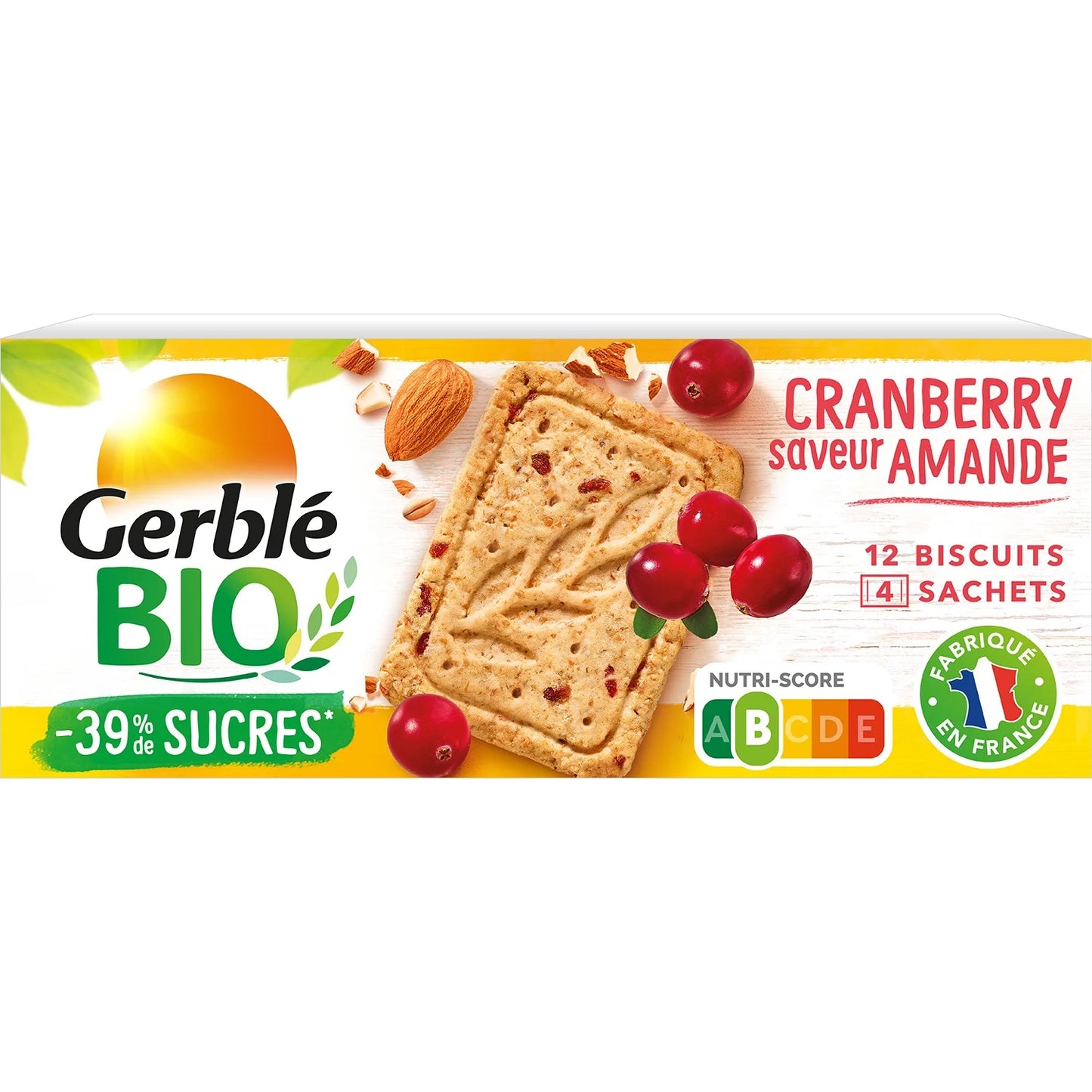 GERBLE Organic Almond Cranberry Biscuit - 132g