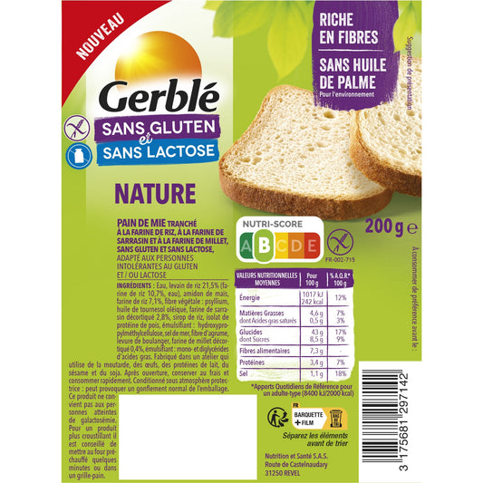 GERBLE Gluten-Free Plain Bread - 200g