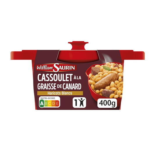 WILLIAM SAURIN Plat Individuel Cassoulet au canard 400g