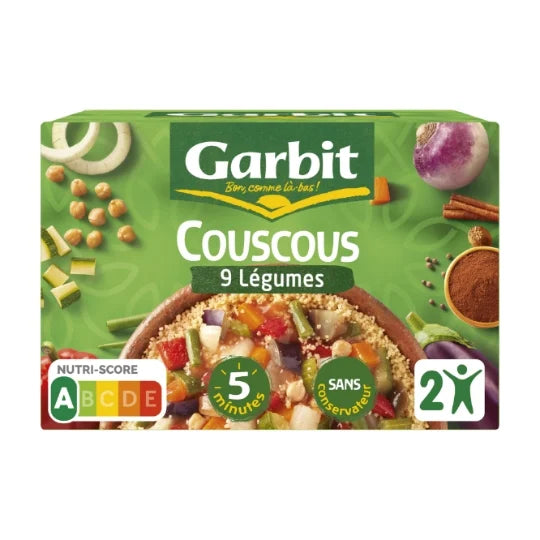 GARBIT Plat familial Couscous aux 9 Légumes 690g