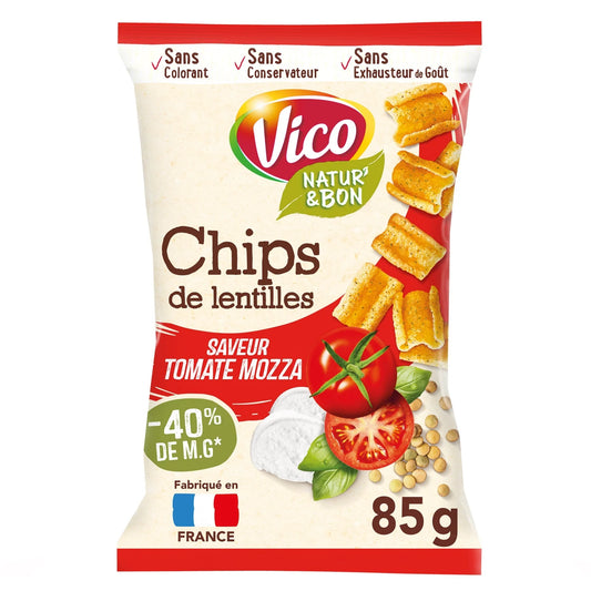 VICO Lentil Chips Tomato, Mozzarella & Basil 85g