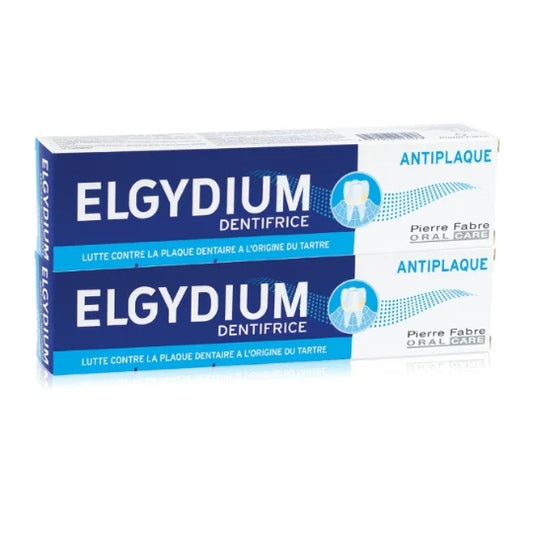 ELGYDIUM Dentifrice Anti-plaque 98% d'Origine Naturelle 2x75ml