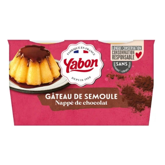 YABON Dessert Gâteau Semoule Chocolat 4x125g