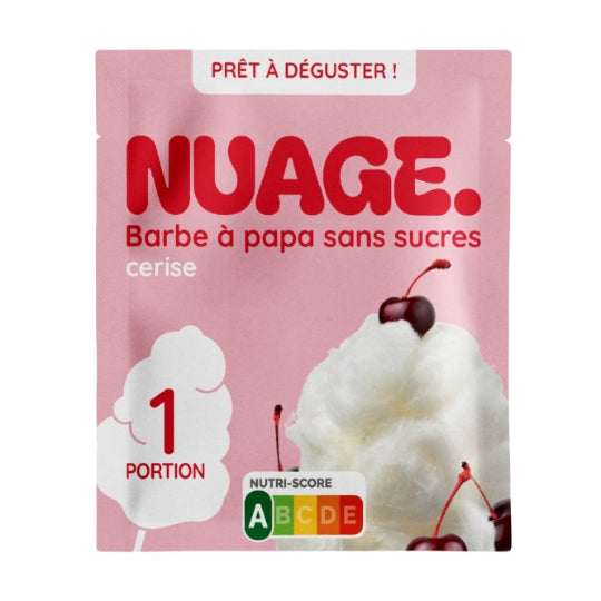 NUAGE Barbe à papa Sans sucre saveur Cerise 20g