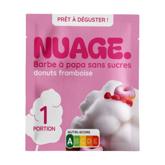 NUAGE Barbe à papa Sans sucre saveur donuts framboise 20g