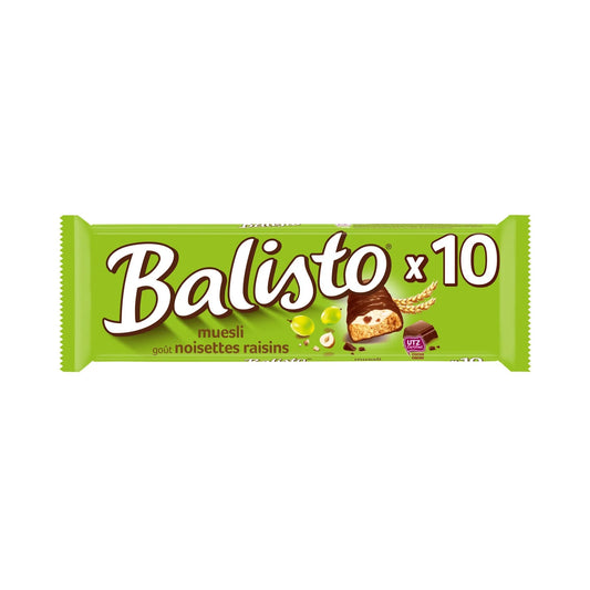 BALISTO Muesli Chocolate Bars with Hazelnuts & Raisins 185g