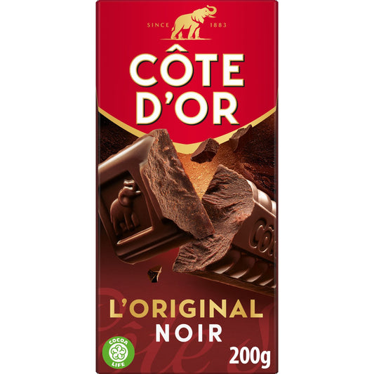 COTE D'OR Tablette de Chocolat Noir L'original 200g
