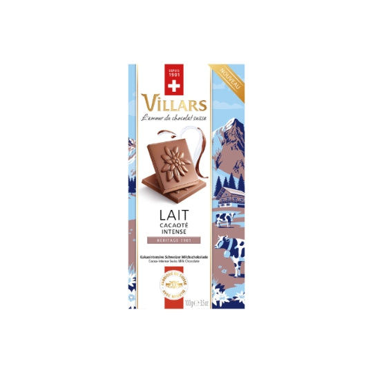 VILLARS Tablette de Chocolat Lait Cacaoté Intense 100g