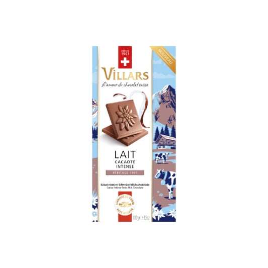 VILLARS Tablette de Chocolat Lait Cacaoté Intense 100g