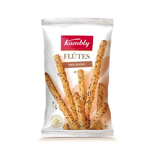 KAMBLY Crispy Flutes with Three Seeds 125g