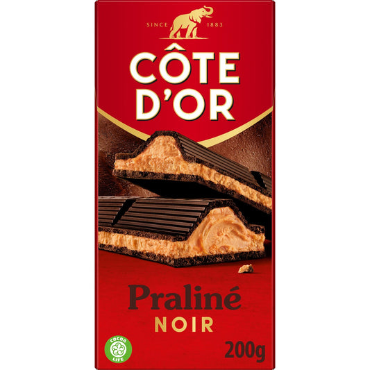 COTE D'OR Tablette de Chocolat Noir Praliné 200g
