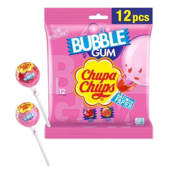CHUPA CHUPS Sucettes bubble gum x12