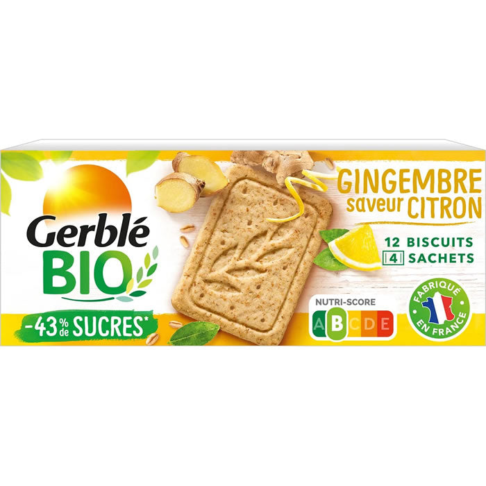 GERBLE Organic Lemon Ginger Biscuit 132g