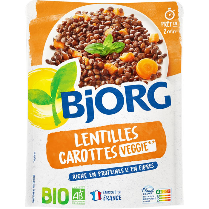 BJORG Organic Microwave Lentils & Carrots 250 g