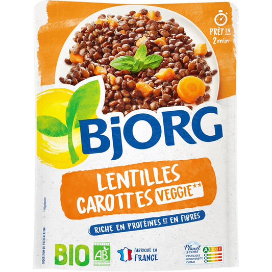BJORG Organic Microwave Lentils & Carrots 250 g