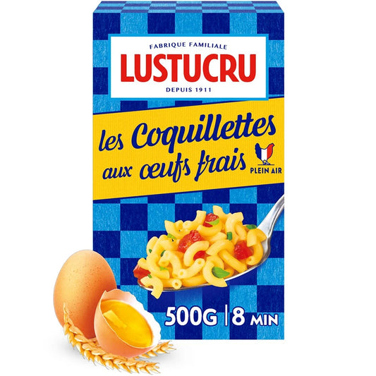 LUSTUCRU Pâte coquillettes aux œufs frais 500g