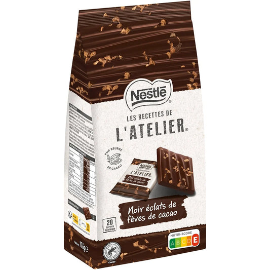 NESTLÉ Carrés dégustation chocolat noir éclat de fève de cacao 176g