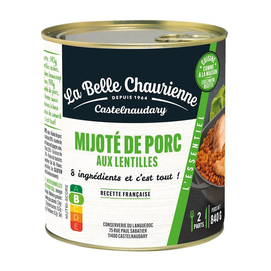 LA BELLE CHAURIENNE Mijoté de porc aux lentilles 840g