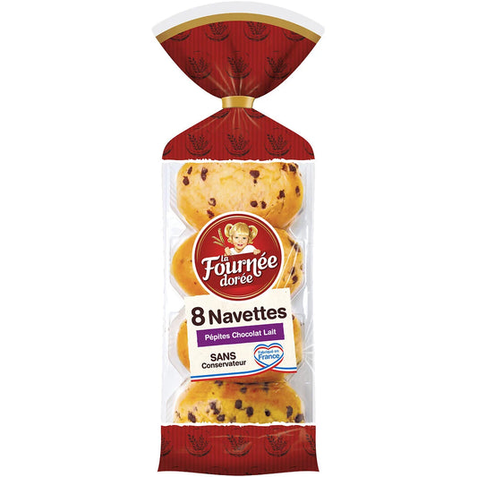 LA FOURNEE DOREE Navette aux pépites de chocolat au lait x8 - 360g