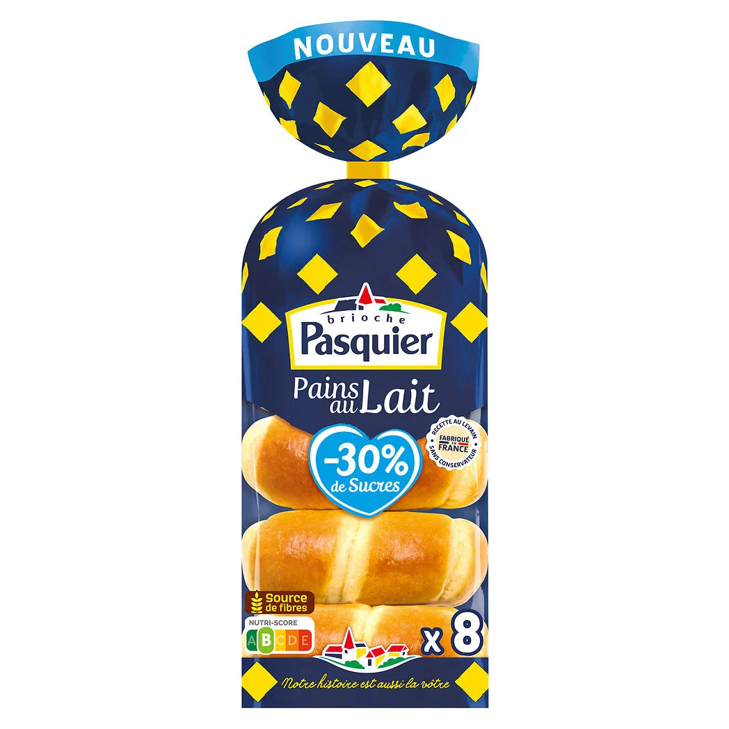 PASQUIER Milk Bread Rolls – 30% Less Sugar 280g