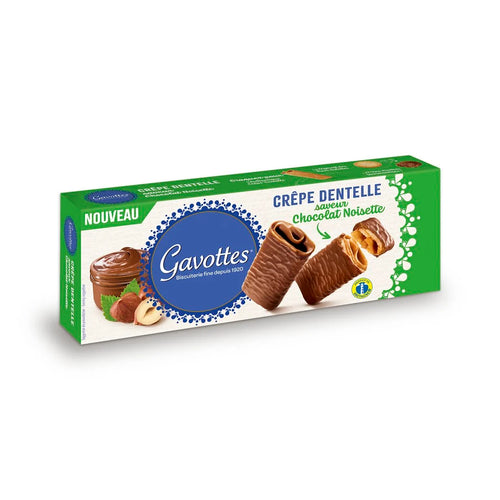 GAVOTTES Knusprige Crêpe Dentelle Kekse mit Haselnuss-Schokolade 90 g