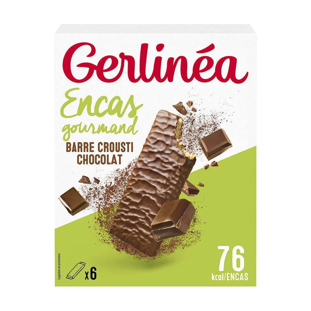 GERLINEA Barres Crousti chocolat x6 - 102g