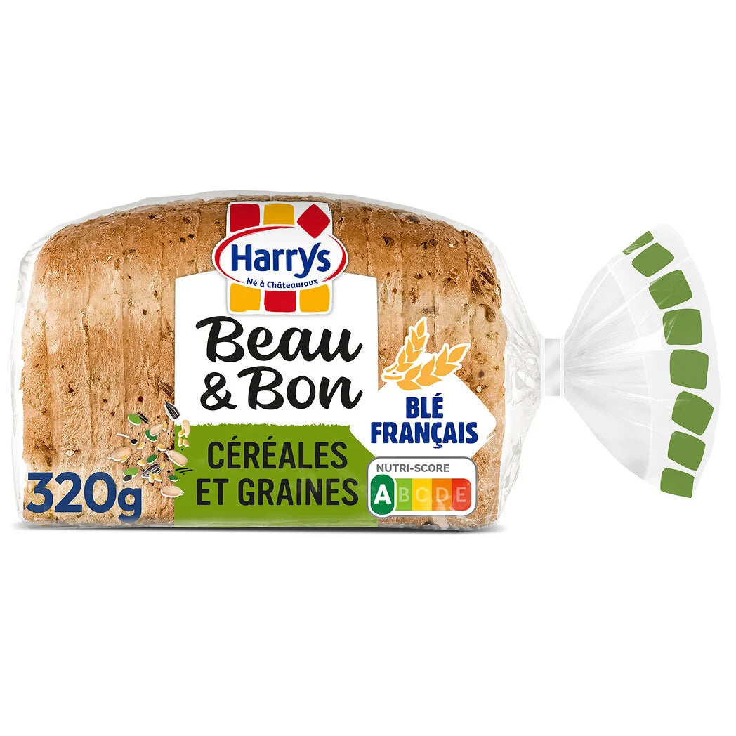 HARRYS Pain de mie à la farine de blé céréales et graines - Beau & Bon x14 -320g*