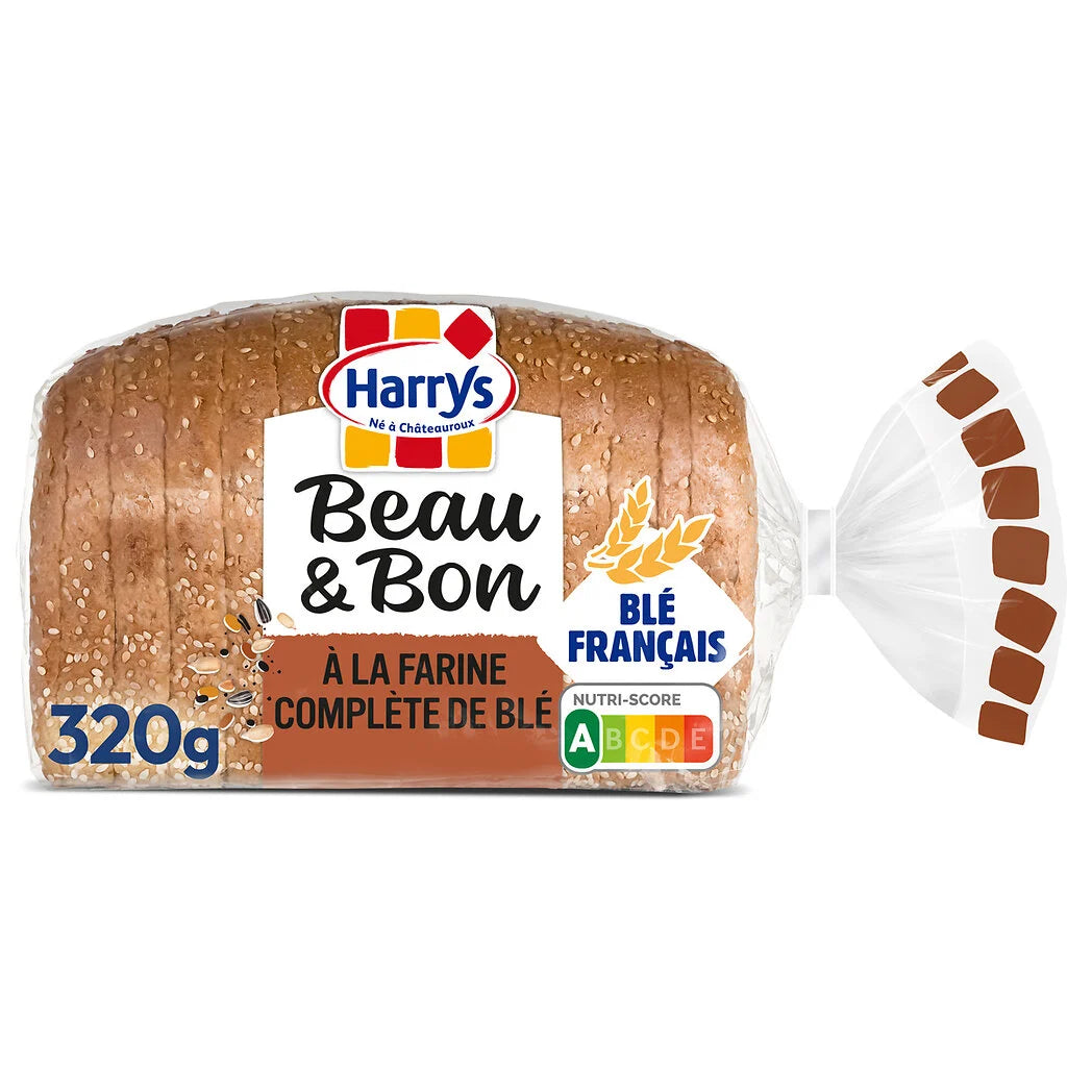 HARRYS Pain de mie complet lin et tournesol - Beau & Bon x14 - 320g*