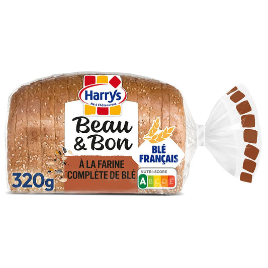HARRYS Pain de mie complet lin et tournesol - Beau & Bon x14 - 320g*