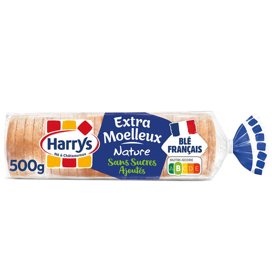 HARRYS Pain de mie extra moelleux nature sans sucres ajoutés x24 - 500g*