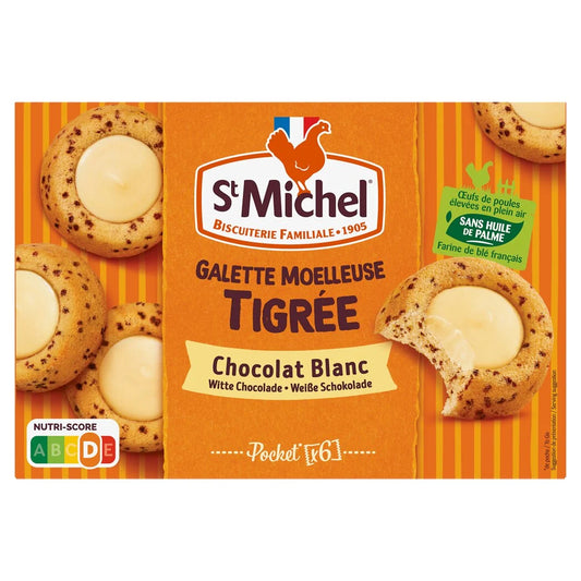 ST MICHEL Galette moelleuse tigrée chocolat blanc 180g