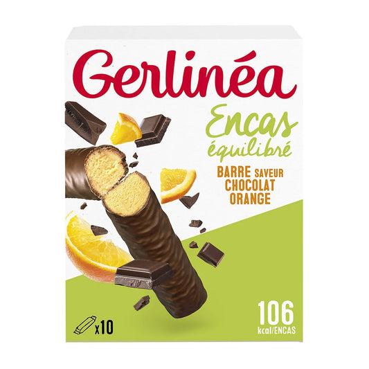 GERLINEA Barres encas saveur chocolat orange x10 - 310g