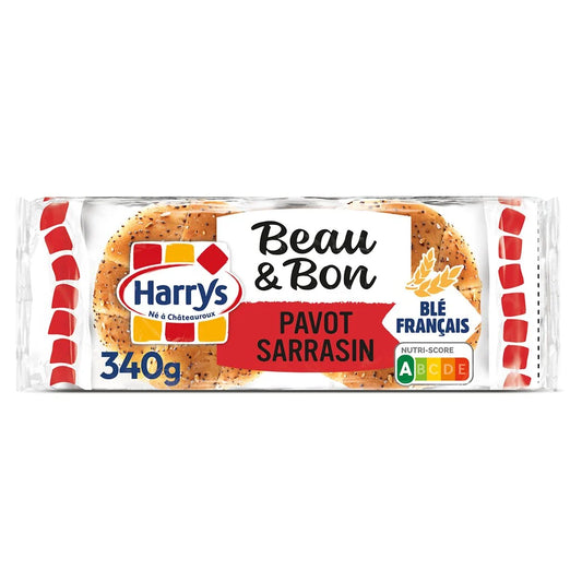 HARRYS Pain burger pavot sarrasin - Beau & Bon x4 - 340g*