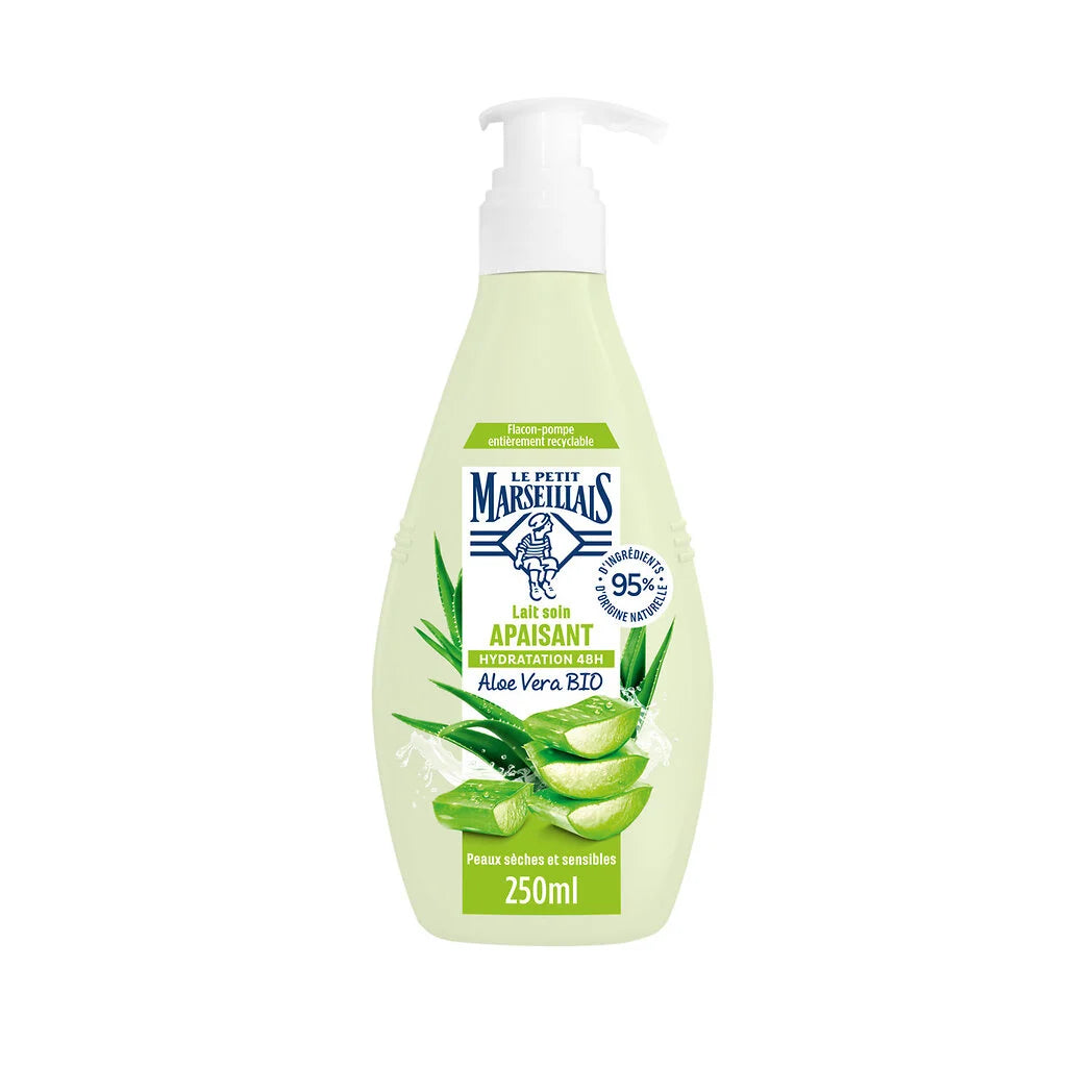 LE PETIT MARSEILLAIS Moisturizing Body Milk Organic Aloe Vera 250ml Pump Bottle