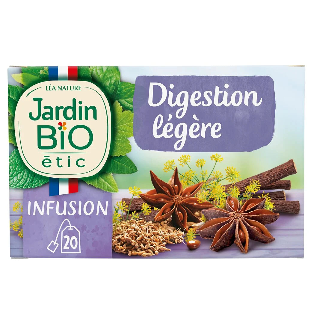 JARDIN BIO Organic Light Digestion Tea - Star Anise Anise & Fennel (20 Bags)