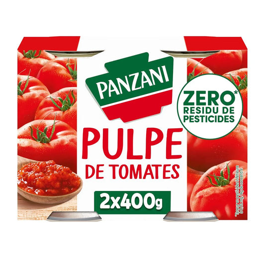 PANZANI Pulpe de tomates - Zéro Résidu de Pesticides 2x400g