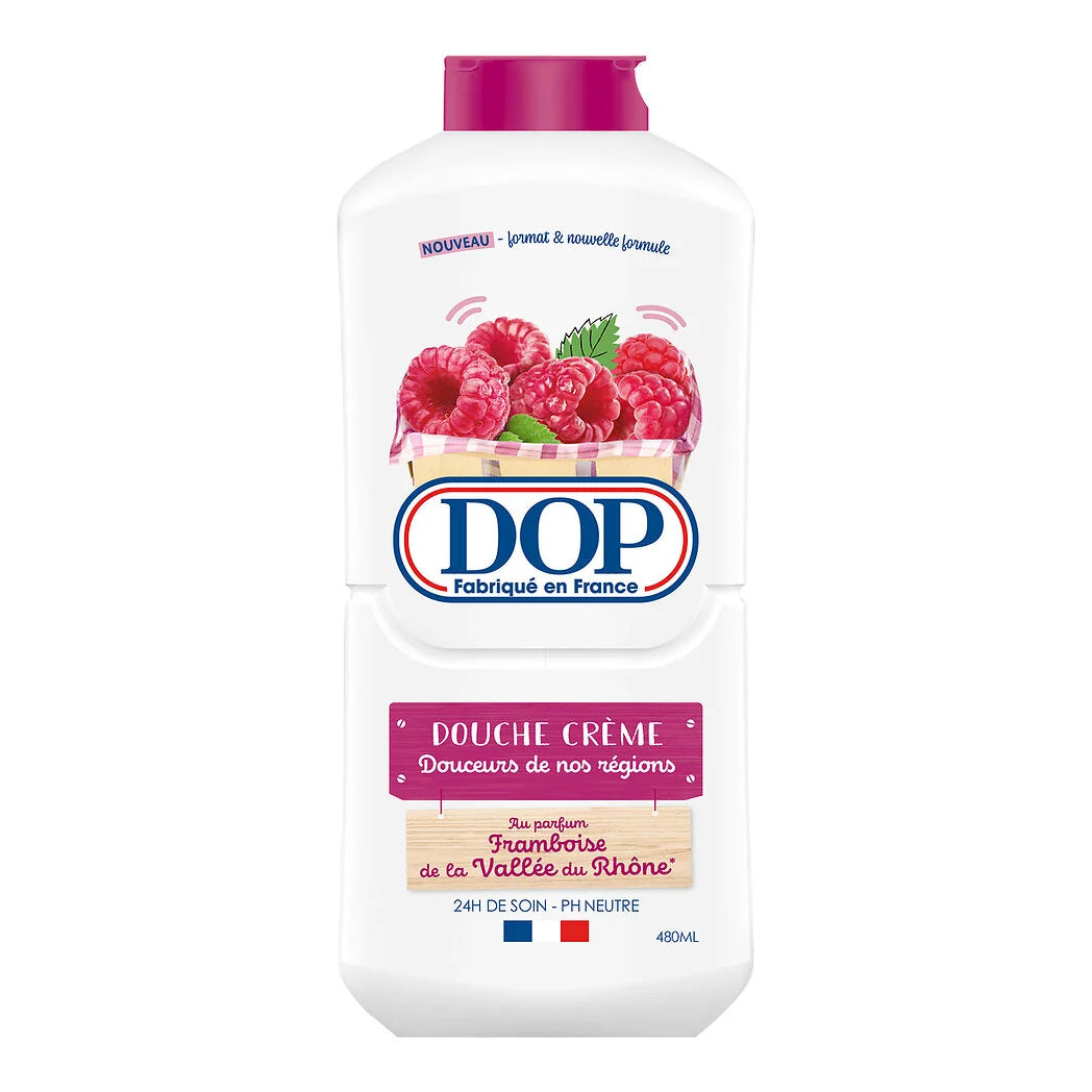 DOP Gel douche crème douceurs de nos régions au parfum framboise de la Vallée du Rhône 480ml