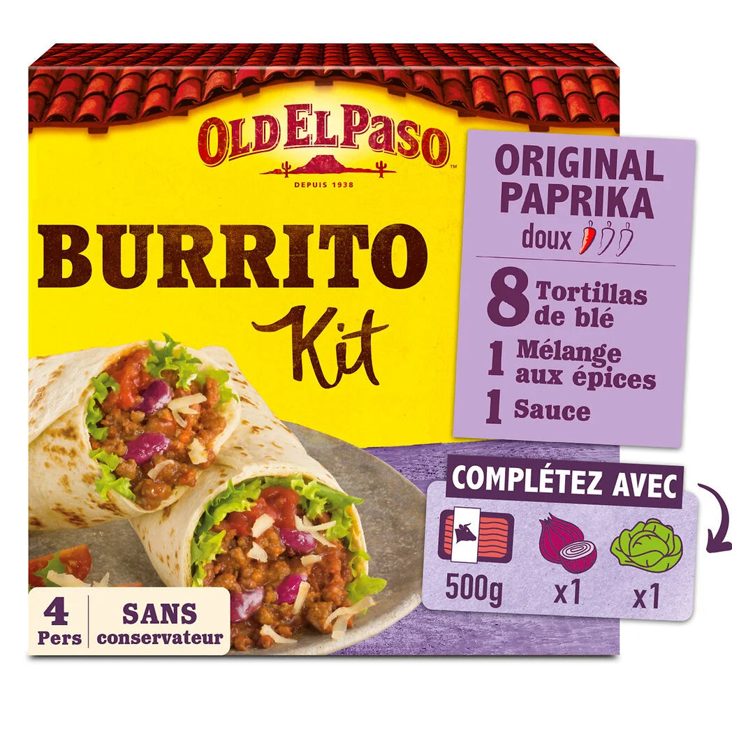 OLD EL PASO Mild Sweet Paprika Burrito Kit 510g