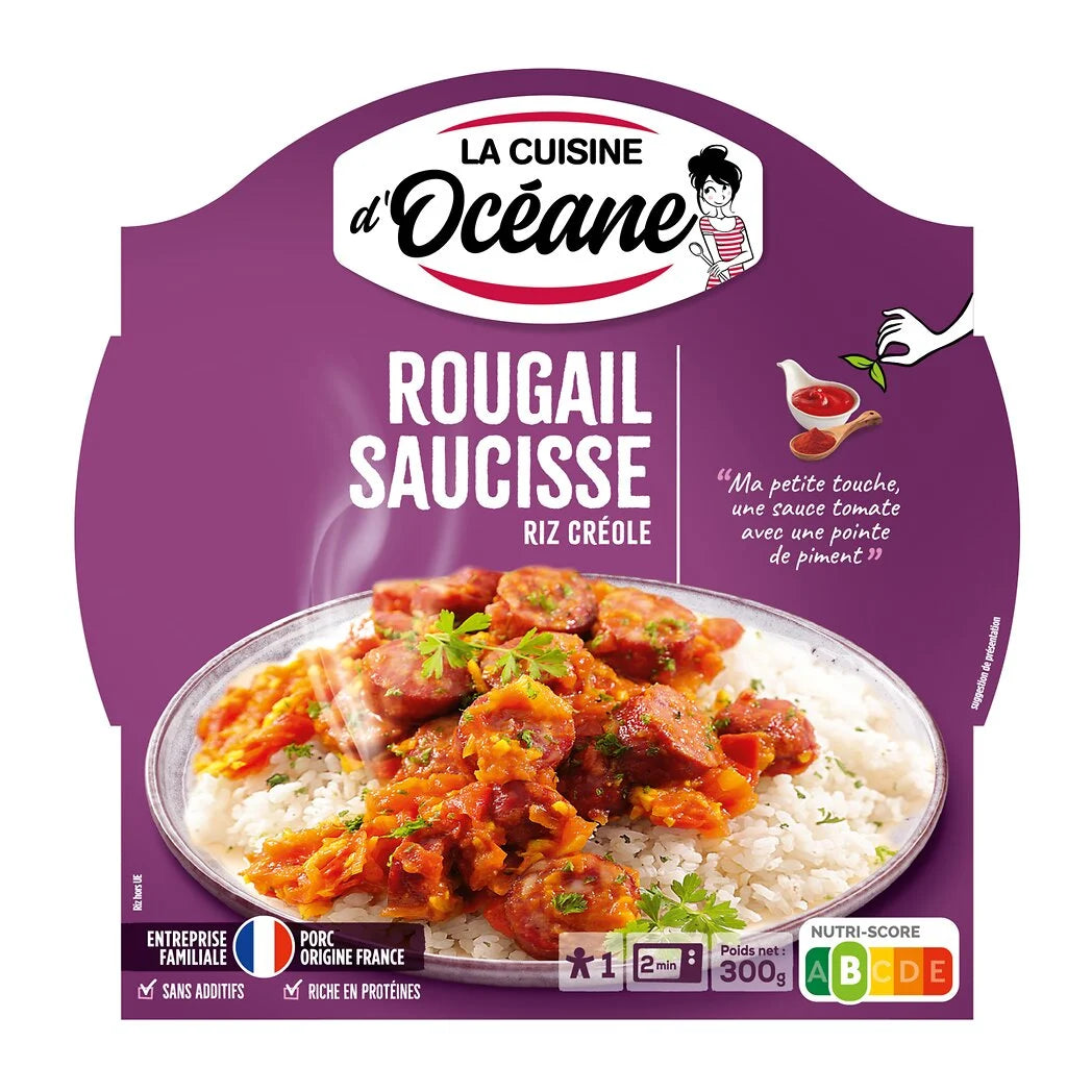 LA CUISINE D'OCEANE Rougail saucisses et riz créole 300g