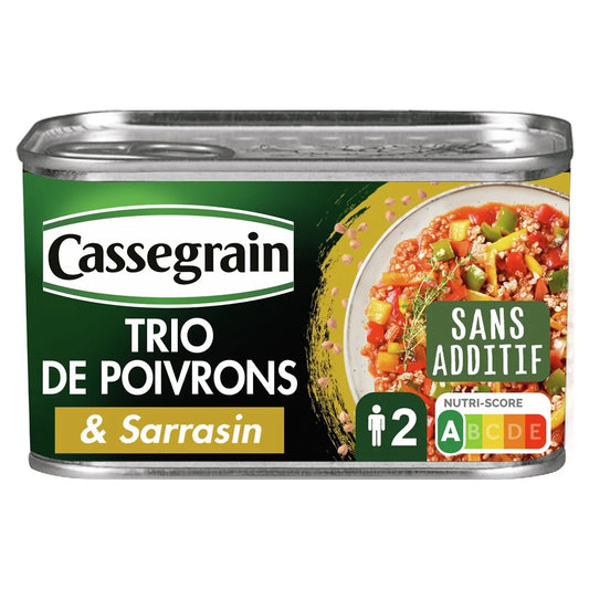 CASSEGRAIN Trio de poivrons cuisinés et sarrasin grillé 375g