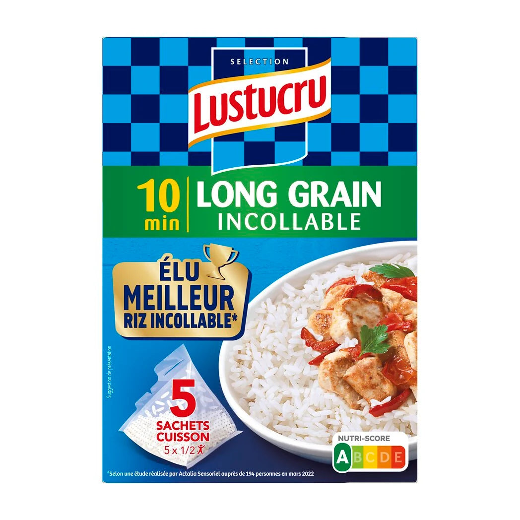 LUSTUCRU Riz long grain incollable 5x90g - 450g