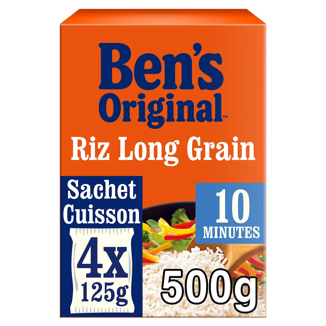 BEN'S ORIGINAL Riz en sachet long grain 10min 4x125g