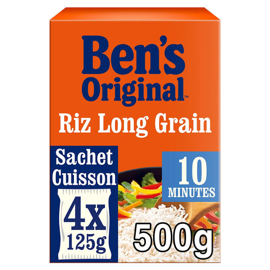 BEN'S ORIGINAL Riz en sachet long grain 10min 4x125g