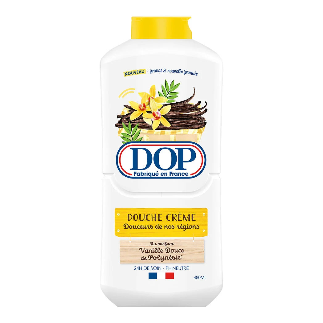 DOP Gel douche crème douceurs de nos régions au parfum vanille douce de Polynésie 480ml