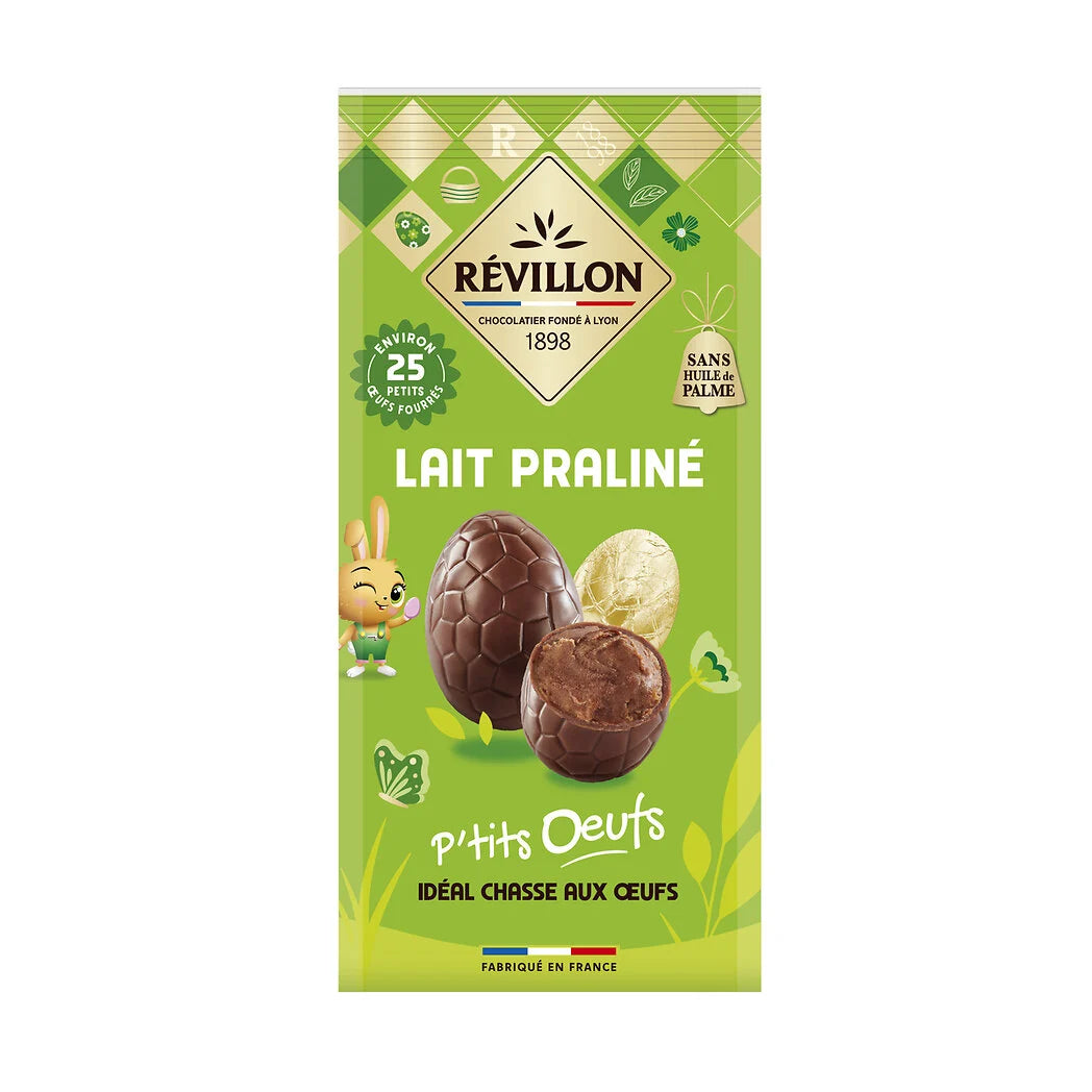 RÉVILLON Chocolatier P'tits œufs chocolat au lait fourré praliné 200g