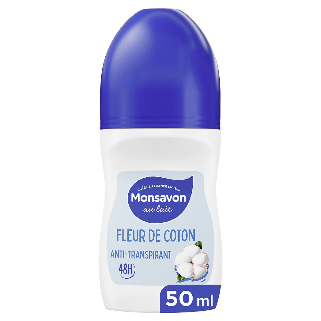 MONSAVON Women's Roll-On Antiperspirant – Cotton Flower 50ml