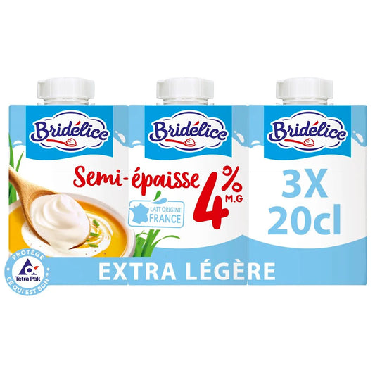 BRIDELICE Spécialité laitière extra légère 4%MG 3x200ml